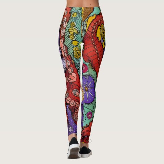Kleurrijke en Trendy Abstract Patroon Leggings (Achterkant)