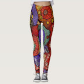 Kleurrijke en Trendy Abstract Patroon Leggings (Voorkant)