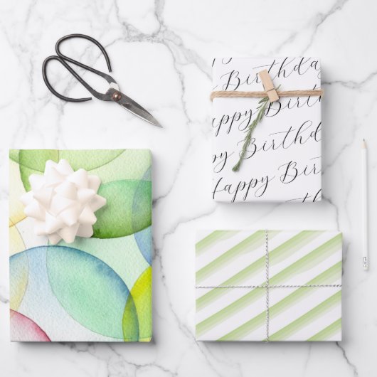 Kleurrijke en trendy verjaardagscadeauverpakking inpakpapier vel (Voorkant)