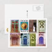 Kleurrijke en uitnodigende deuren briefkaart (Voorkant / Achterkant)