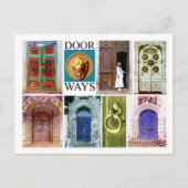 Kleurrijke en uitnodigende deuren briefkaart (Voorkant)