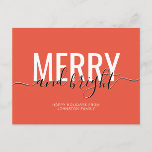 Kleurrijke en vrolijke Kerst oranje Briefkaart