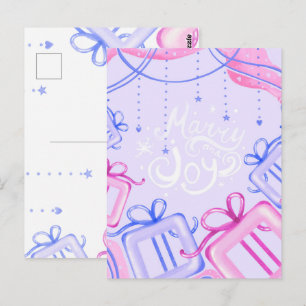 Kleurrijke en vrolijke pastel vakantiekaart met ca briefkaart