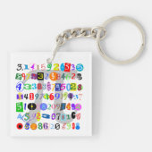 Kleurrijke en vun Afbeelding van Pi berekend Sleutelhanger (Achterkant)