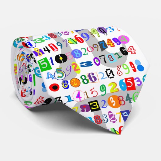 Kleurrijke en vun Afbeelding van Pi berekend Stropdas (Opgerold)