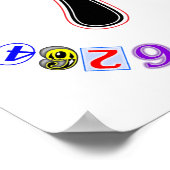 Kleurrijke en vun cirkel van Pi Poster (Hoek)