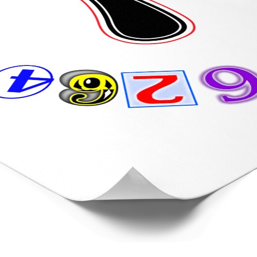 Kleurrijke en vun cirkel van Pi Poster (Hoek)