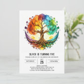 Kleurrijke Enchanted Tree of Life Verjaardag Kaart (Staand voorkant)