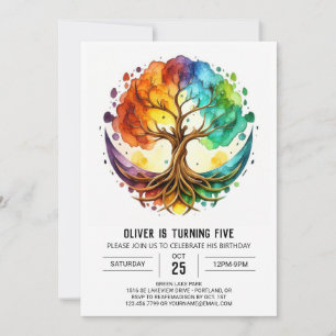 Kleurrijke Enchanted Tree of Life Verjaardag Kaart
