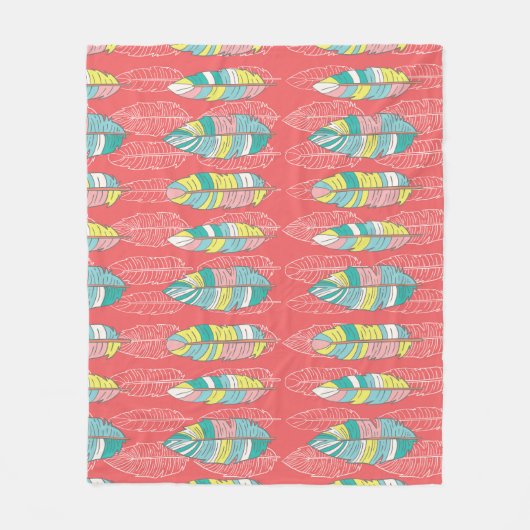 Kleurrijke Endless Feather Texture Fleece Deken (Voorkant)