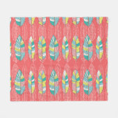 Kleurrijke Endless Feather Texture Fleece Deken (Voorkant (Horizontaal))
