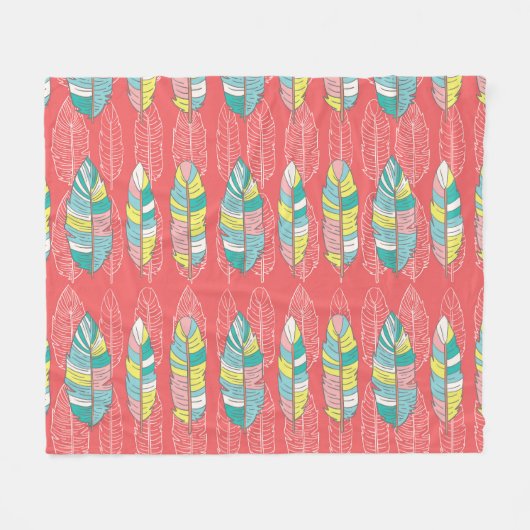 Kleurrijke Endless Feather Texture Fleece Deken (Voorkant (Horizontaal))