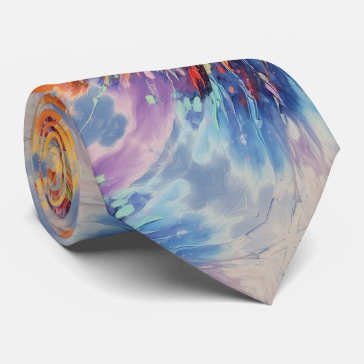 Kleurrijke energetische Abstracte burst Stropdas (Opgerold)