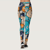 Kleurrijke enge monsters leggings (Achterkant)