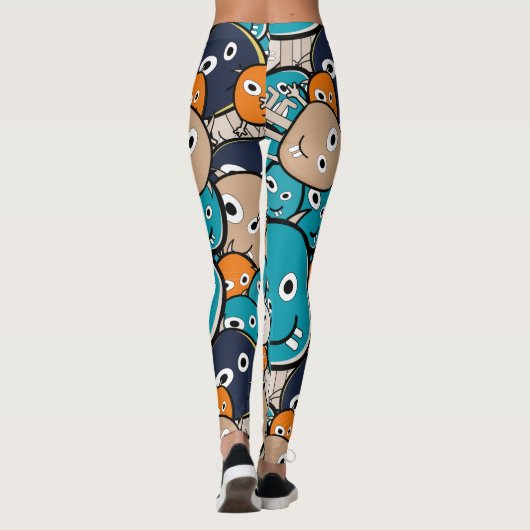 Kleurrijke enge monsters leggings (Achterkant)
