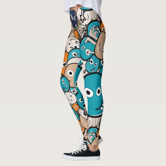 Kleurrijke enge monsters leggings (Links)