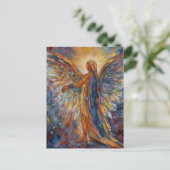Kleurrijke Engel Schilderen Briefkaart (Staand voorkant)