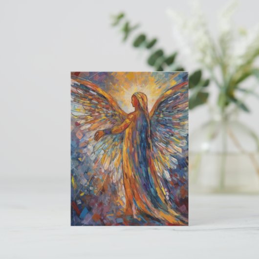 Kleurrijke Engel Schilderen Briefkaart (Staand voorkant)