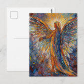 Kleurrijke Engel Schilderen Briefkaart (Voorkant / Achterkant)