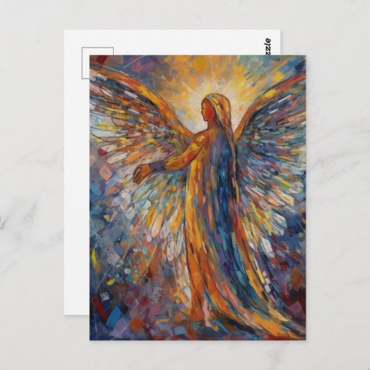 Kleurrijke Engel Schilderen Briefkaart (Voorkant / Achterkant)