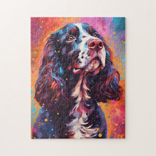 Kleurrijke Engelse Springer Spaniel Legpuzzel