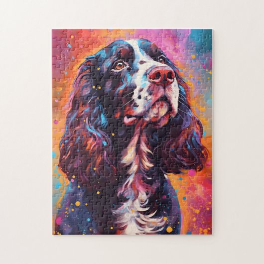 Kleurrijke Engelse Springer Spaniel Legpuzzel (Verticaal)