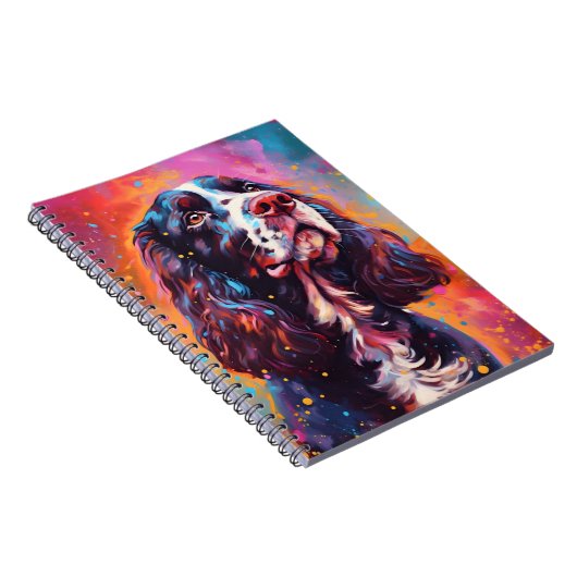 Kleurrijke Engelse Springer Spaniel Notitieboek (Rechterzijde)