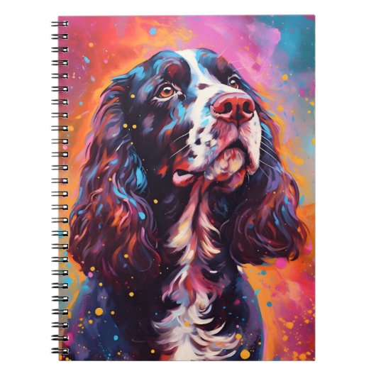 Kleurrijke Engelse Springer Spaniel Notitieboek (Voorkant)