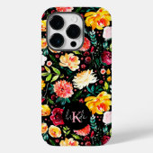 Kleurrijke Engelse tuin bloemen patroon monogramme Case-Mate iPhone Case (Achterkant)