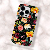 Kleurrijke Engelse tuin bloemen patroon monogramme Case-Mate iPhone Case