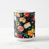 Kleurrijke Engelse tuin bloemen patroon monogramme Koffiemok (Center)