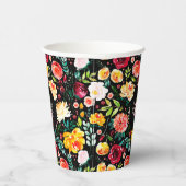 Kleurrijke Engelse tuin bloemen patroon monogramme Papieren Bekers (Rechts)