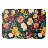 Kleurrijke Engelse Tuin Zomer Waterverf Badmat (Voorkant)