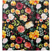 Kleurrijke Engelse Tuin Zomer Waterverf Douchegordijn (Voorkant)