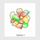 Kleurrijke Engelse Wine Gums Sticker (Vel)