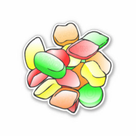 Kleurrijke Engelse Wine Gums Sticker