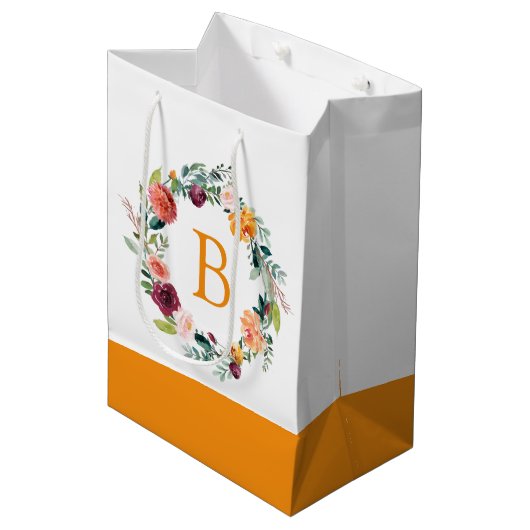 Kleurrijke Engelstalige tuinbloemen Medium Cadeauzakje (Voorkant Gekanteld)