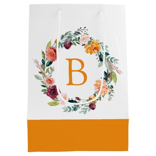 Kleurrijke Engelstalige tuinbloemen Medium Cadeauzakje (Achterkant)