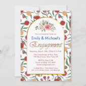 Kleurrijke Enorme Bloemige Bloesems Verlovingsfees Kaart (Voorkant)