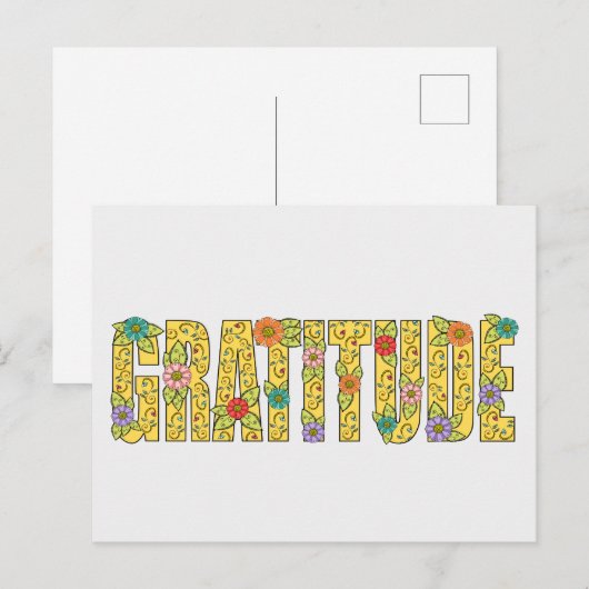 Kleurrijke Erkenning van Dankbaarheid Motiverende  Briefkaart (Voorkant / Achterkant)