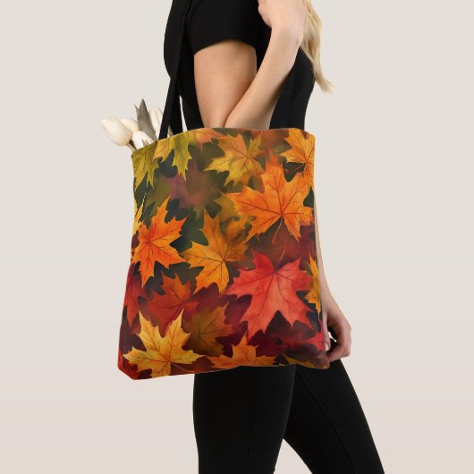 Kleurrijke esdoorn bladeren Carryall Tote Bag (Dichtbij)