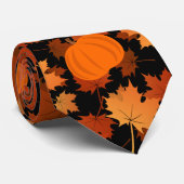 Kleurrijke esdoorn bladeren en pompoenen herfst pa stropdas (Opgerold)