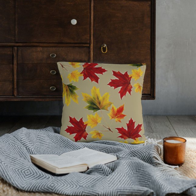 kleurrijke  esdoorn bladeren no3 werpt kussen (Creator heeft geüpload)