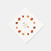 Kleurrijke esdoorn bladeren rustieke herfst bruilo servet (Hoek)