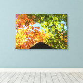 Kleurrijke esdoorn boomtoppen canvas afdruk (Insitu (Houten vloer))