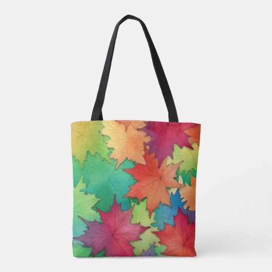 Kleurrijke esdoorn laat Waterverf gek Tote Bag (Achterkant)