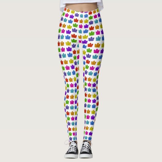 Kleurrijke esdoornbladeren leggings (Voorkant)
