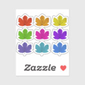 Kleurrijke esdoornbladeren sticker (Vel)