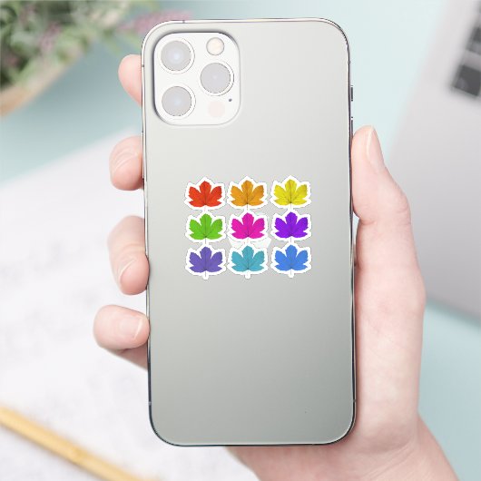 Kleurrijke esdoornbladeren sticker (Telefoon)