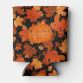 Kleurrijke esdoornbladeren van pompoen herfst reün blikjeskoeler (Voorkant)